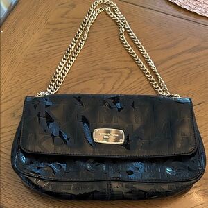 Michael Kors Black Shoulder Bag with Gold Chain